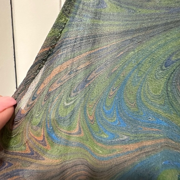 SUSAN MARLING Marbled Originals Silk Wrap Vest Hand Painted Open Front OS - Picture 5 of 5